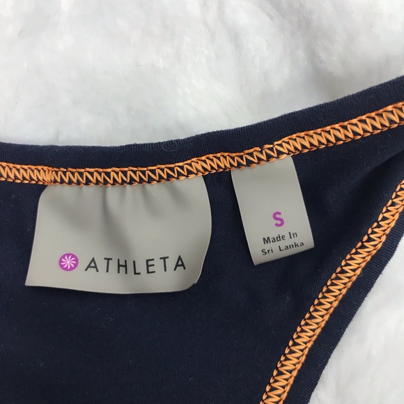 Athleta Navy Orange racerback gepattern tank small - Picture 6 of 7
